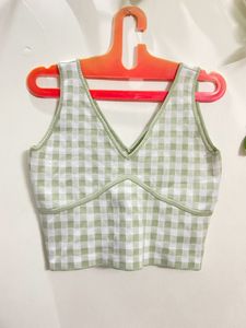Green Checker Tank Top