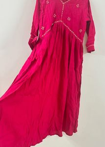 Elegant Pink Kurta Pant Set  (Best For L Size)