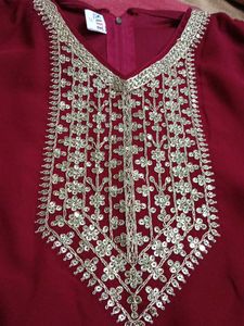 Elegant Maroon Embroidered Salwar Kameez