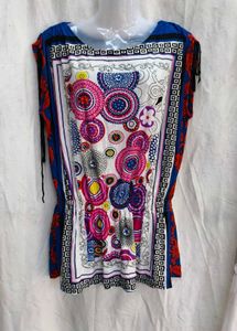 6412. Patterned Sleeveless Tunic Top