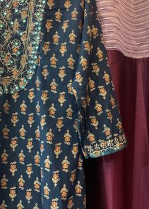 Turquoise Blue Long Kurti