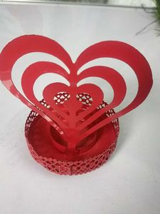 Red Heart Shape Shadow Candle Holder