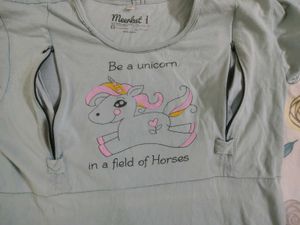 Cute Unicorn Graphic maternity Tee