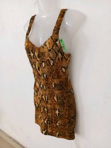 ZARA SNACK PRINT BODYCON DRESS
