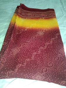 Yellow And Maroon Saree