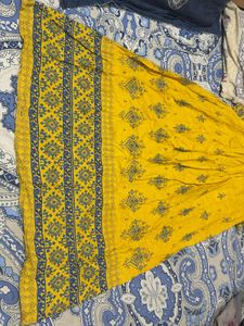 New Yellow Printed Kurta