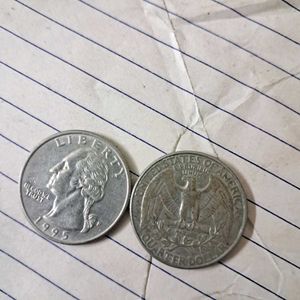 2 1990s Quarter Dollar