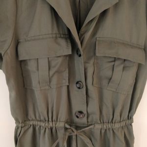 Blush Jumpsuit With Drawstring And Pockets