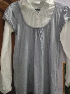 CLEAREANCE SALE🟥🟥🟥Stylish Grey Layered Top