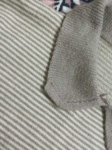 Striped Knit Collared Sweater