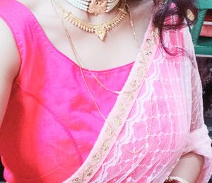 Baby Pink Net Saree With Lace Border
