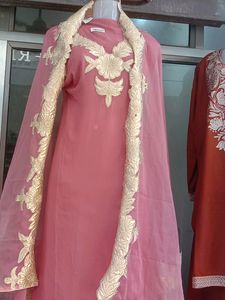 Trendy Designer Suits Top Organza With Patch Work
