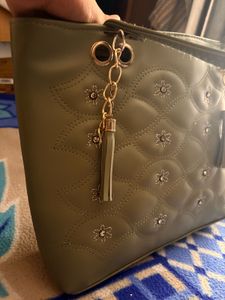 Elegant Olive Green Handbag