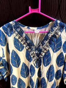 Boho Leaf Print Kurta