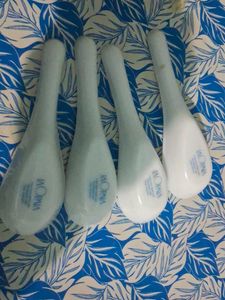 Three Ceramic Laopala Brand Bowl And 4 Spoon