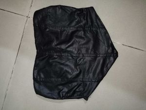 Faux Leather Top Black