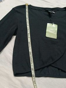 H&M Black Wrap Top