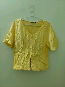 Yellow Button-Up Top