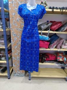 Blue Plaid nighty-M size