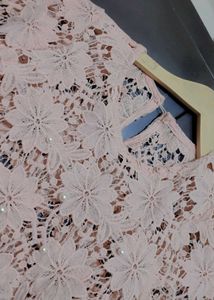 Beige Color Floral Lace Top For 36 Bust