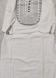 White Embroidery Kurta