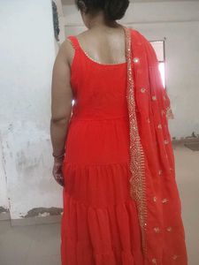 Layered Gown With Heavy Dupatta For Women And Girl