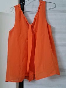 Benetton - Orange Tie-Back Tank Top