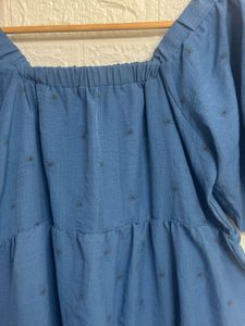 Blue Tiered Mini Dress