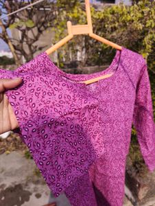 Purple Printed Kurti