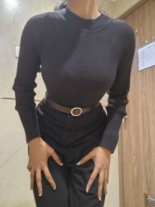 Ribbed Black Turtleneck