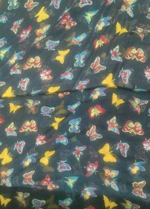 Vibrant Butterfly Print Saree – Eye-Catching
