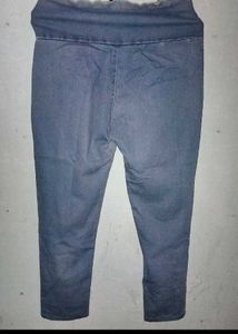 High-Waisted Denim Pants