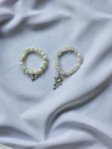 White Beads Brecelt With Charm