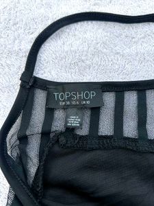 Topshop Black Velvet Bodysuit UK10