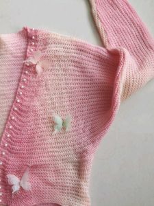 Cute Pink Butterfly Cardigan