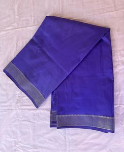 Womens Purple Colour Silk Saree With Golden Border