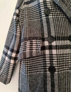 Plaid Patterned Overcoat