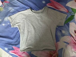 grey melange crop top