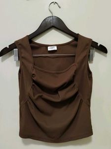 Brown Sleeveless Top