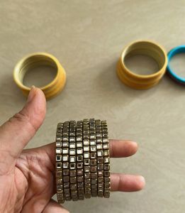 Yellow And Stone Bangles