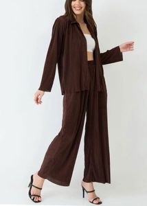 Brown Plisse Co-ords Set | M size