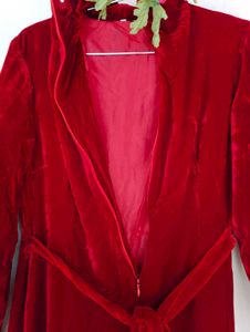 Elegant Velvet Maxi Dress with flaws