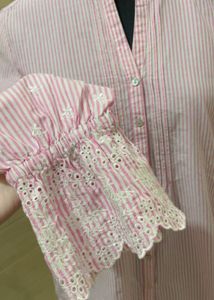 Pintresty 🌸Pink Striped Long Sleeve Shirt