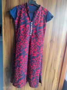 Patterned front & Side Cut Kurta