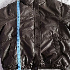 Faux Leather Bomber Jacket