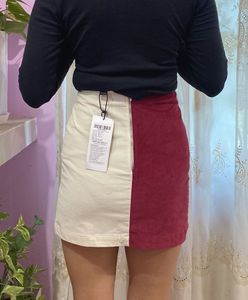Forever21 Mini Skirt Marron And White In Colour