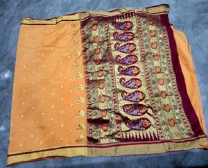 Combo of 2 festive Zari Work Sarees