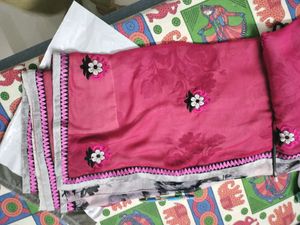 Beautiful Double Print Sarees With Blouse