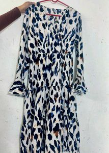 Leopard Print Tiered Midi Dress