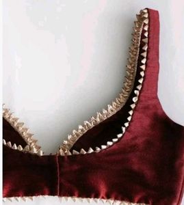 Maroon Satin Saree Blouse ||Navratri Special🫶